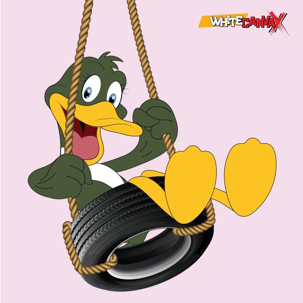 Duck is swinging