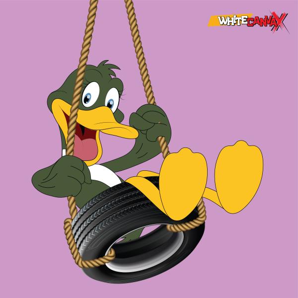 Duck is swinging