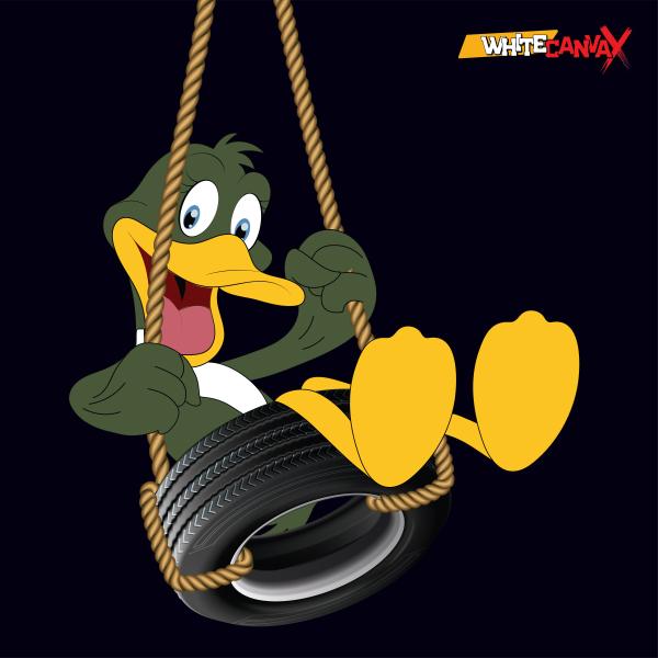 Duck is swinging